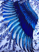 blue feather scarf shovava